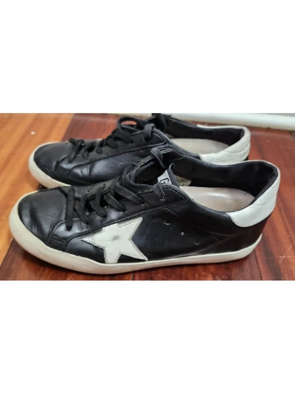 Golden Goose Superstar Black White Leather Sneakers EU 38 US 7.5 GGDB Italy